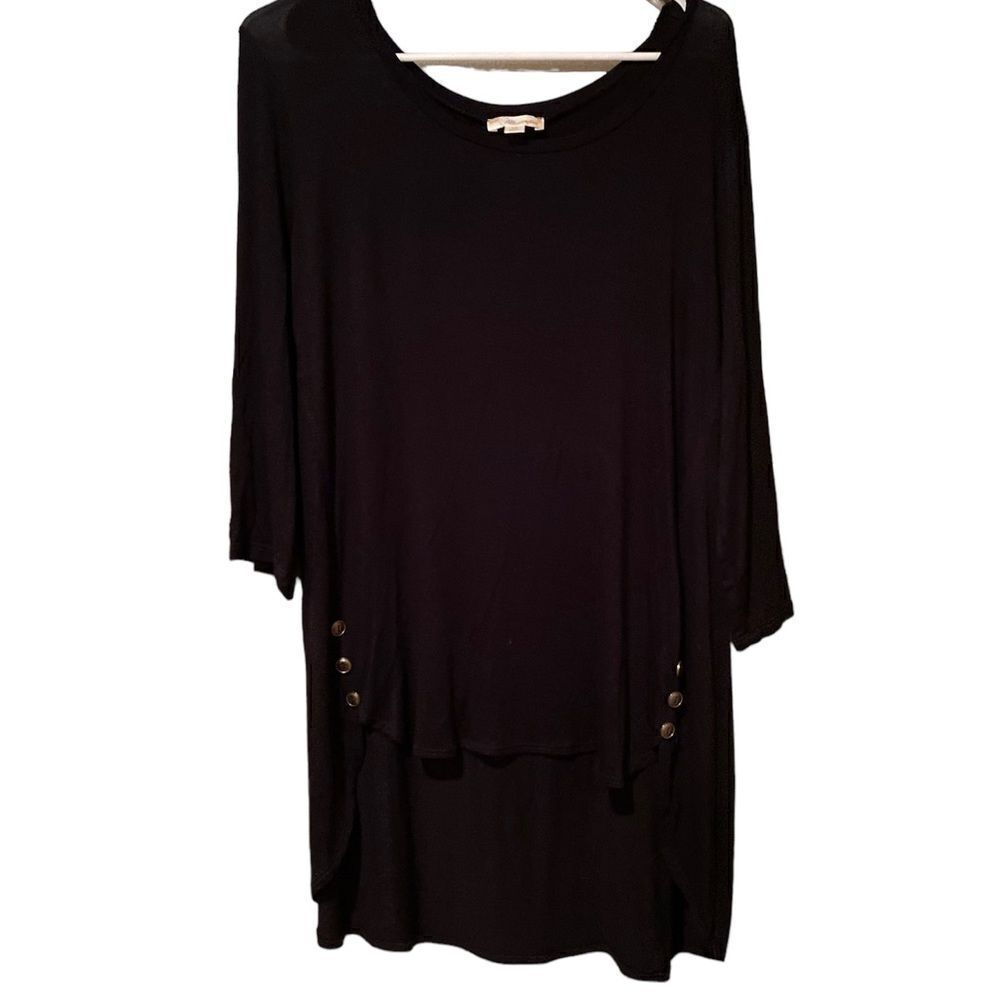 Misia Black 3/4 Sleeves Size 1X